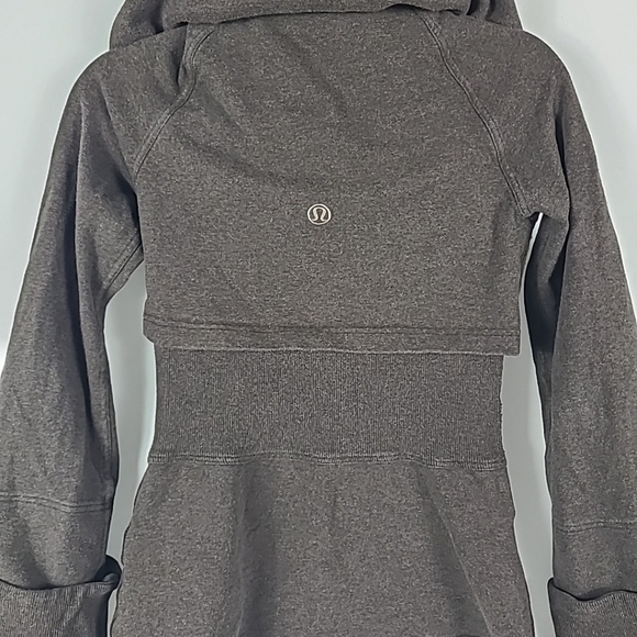 Lululemon Over The Top Jacket Heathered Fox Brown Asymetrical Sz 4? RARE UNICORN - Picture 5 of 9